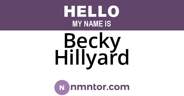 Becky Hillyard