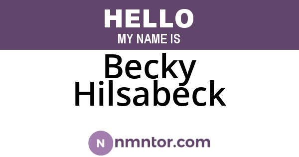 Becky Hilsabeck