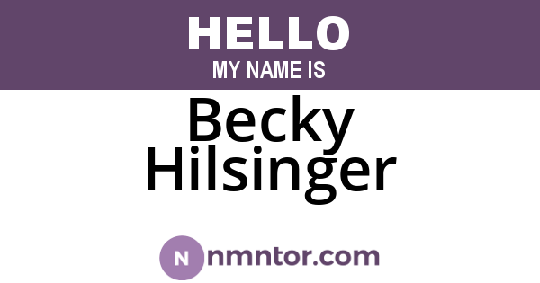 Becky Hilsinger