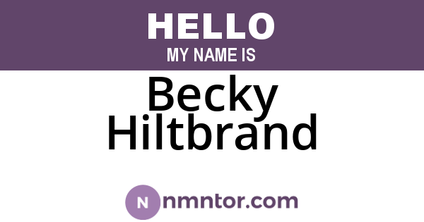 Becky Hiltbrand