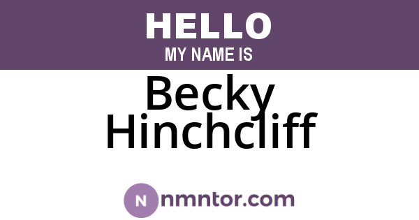 Becky Hinchcliff