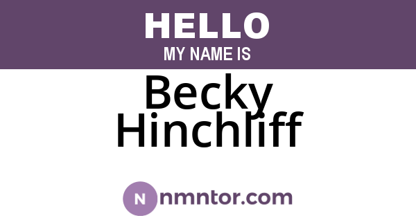 Becky Hinchliff
