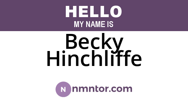Becky Hinchliffe