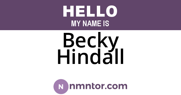 Becky Hindall