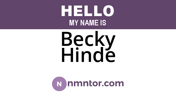 Becky Hinde