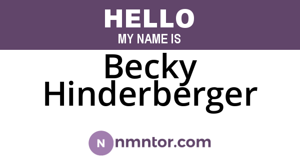 Becky Hinderberger