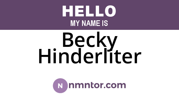 Becky Hinderliter