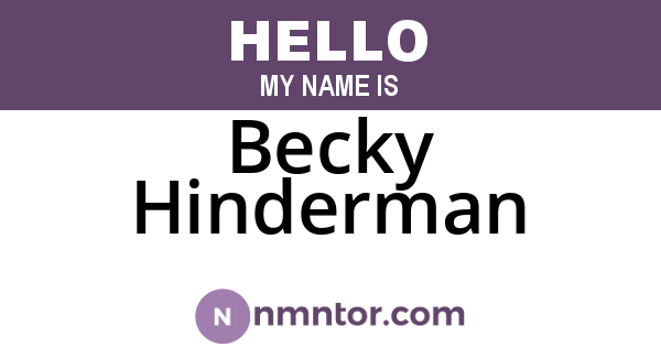 Becky Hinderman
