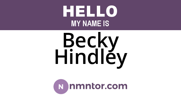 Becky Hindley