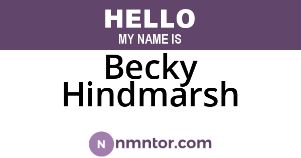 Becky Hindmarsh