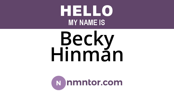 Becky Hinman