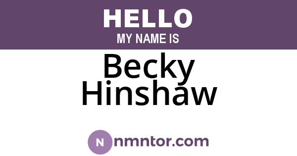 Becky Hinshaw