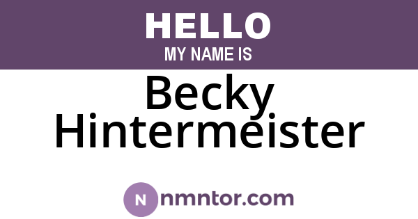 Becky Hintermeister