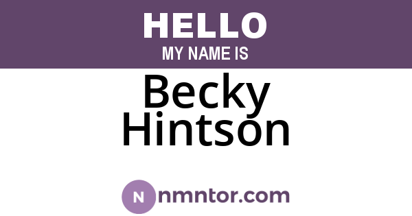 Becky Hintson