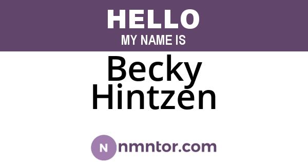 Becky Hintzen