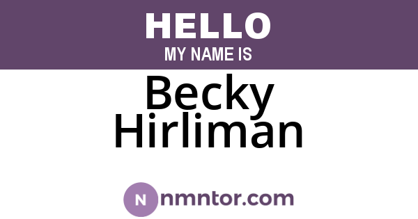 Becky Hirliman