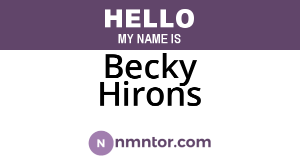 Becky Hirons