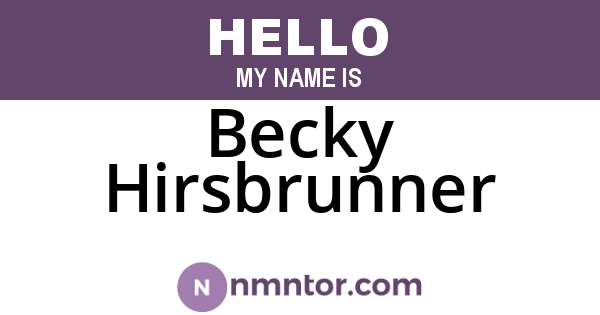 Becky Hirsbrunner