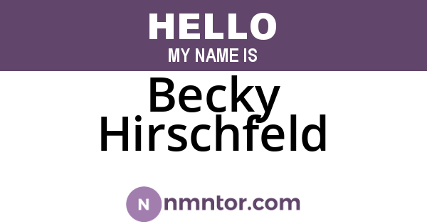 Becky Hirschfeld