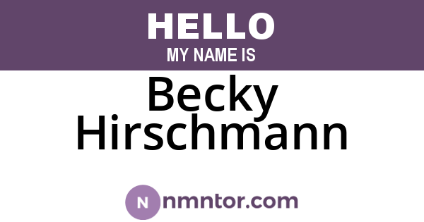 Becky Hirschmann