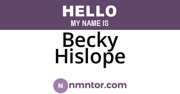 Becky Hislope