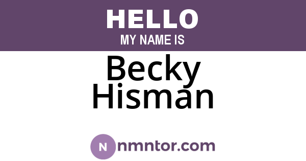 Becky Hisman
