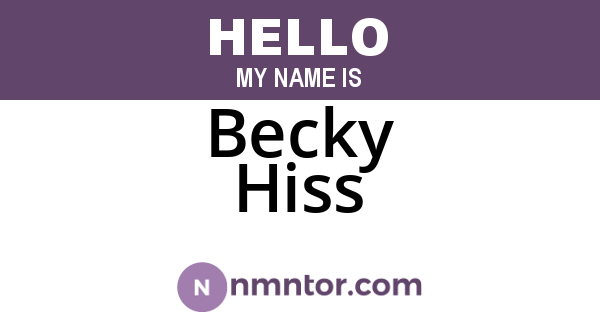 Becky Hiss