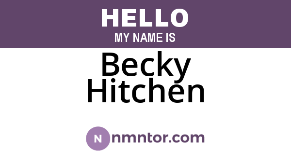 Becky Hitchen