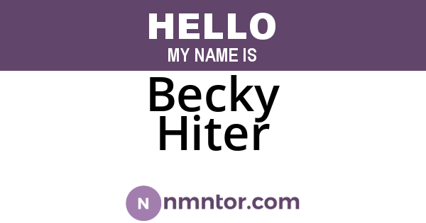 Becky Hiter