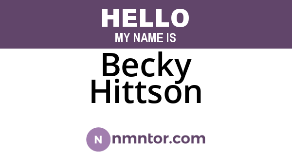 Becky Hittson