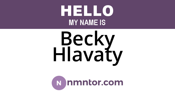 Becky Hlavaty