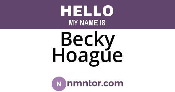 Becky Hoague