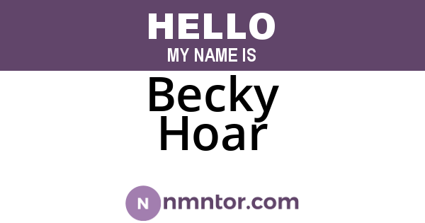Becky Hoar