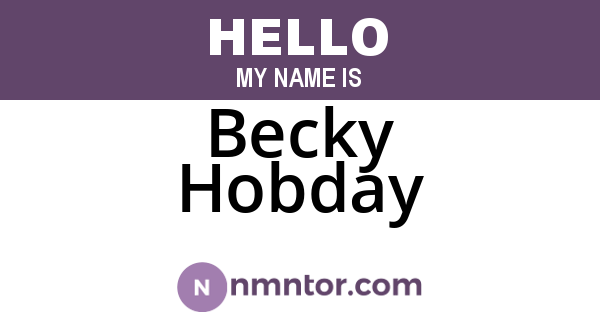 Becky Hobday