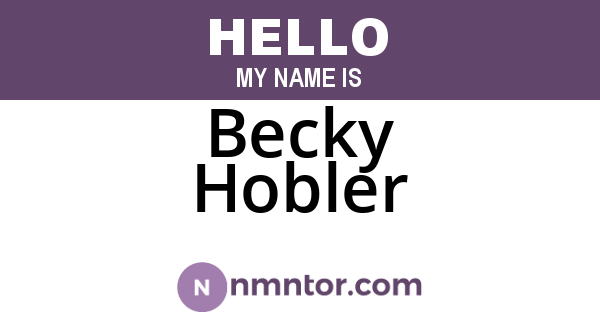 Becky Hobler