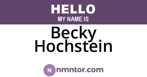 Becky Hochstein