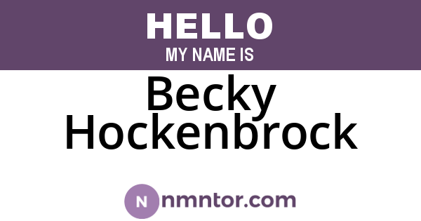 Becky Hockenbrock