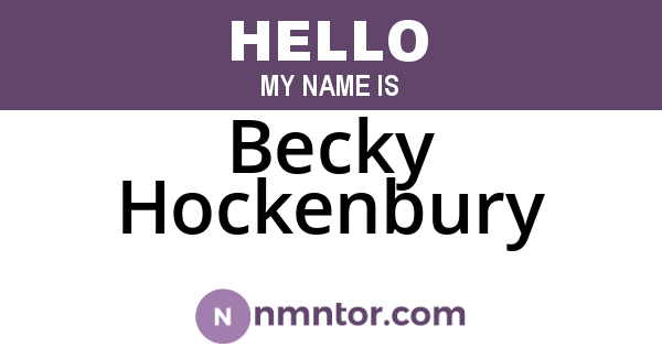 Becky Hockenbury