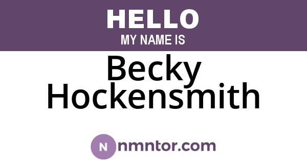 Becky Hockensmith