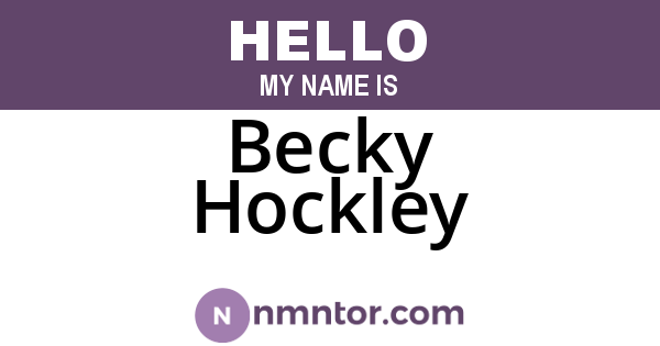 Becky Hockley