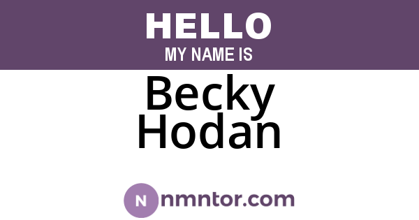 Becky Hodan