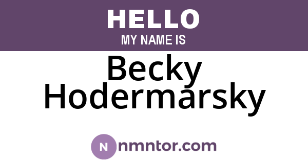 Becky Hodermarsky