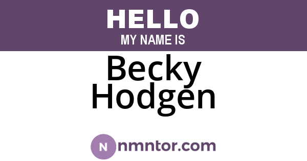Becky Hodgen