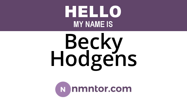 Becky Hodgens