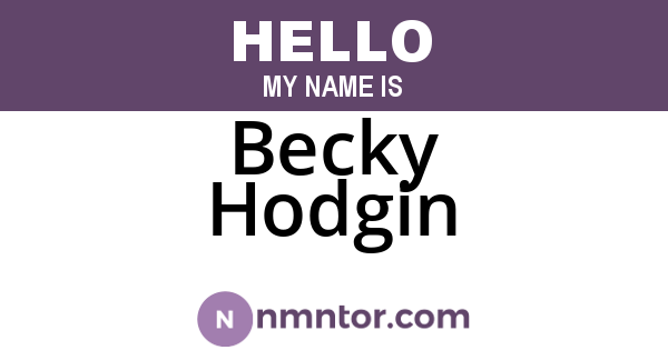 Becky Hodgin