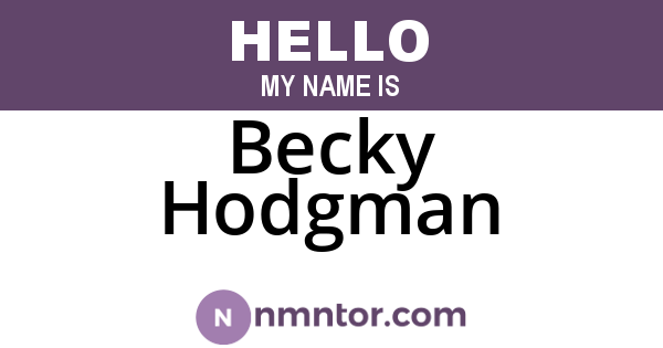 Becky Hodgman