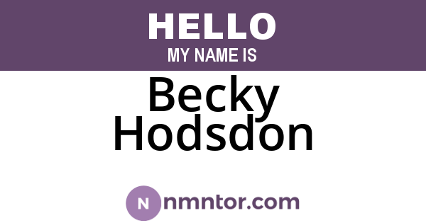 Becky Hodsdon