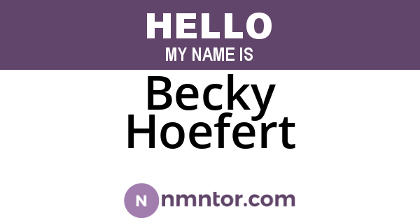 Becky Hoefert