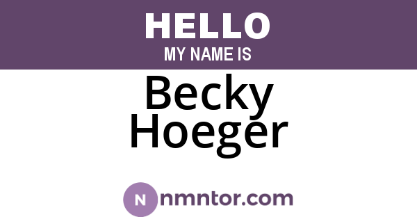 Becky Hoeger