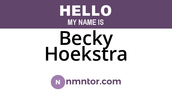 Becky Hoekstra